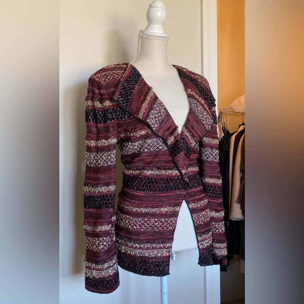 Vintage St. John Couture textured shimmer coat